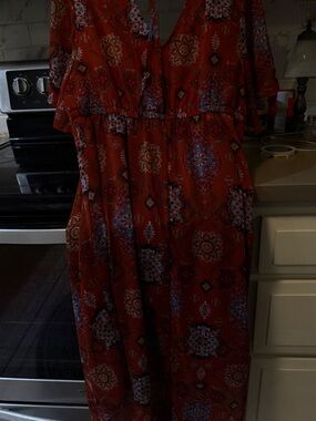 Maurices Rust Red Paisley Print Dress